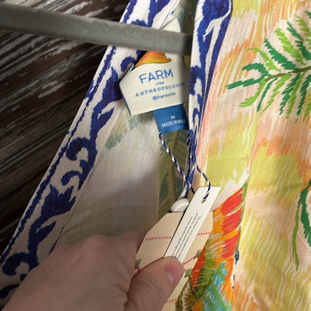 Farm Rio macaw 🦜 paradise puff sleeve maxi dress NWT - Picture 7 of 8